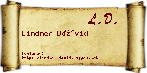 Lindner Dávid névjegykártya